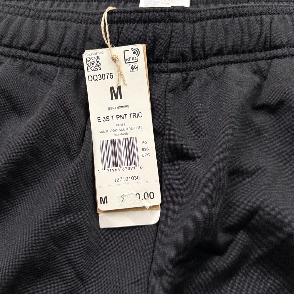Adidas Essentials 3-Stripes Tricot Track Pants Mens M Black Tapered Jogger - Picture 5 of 14